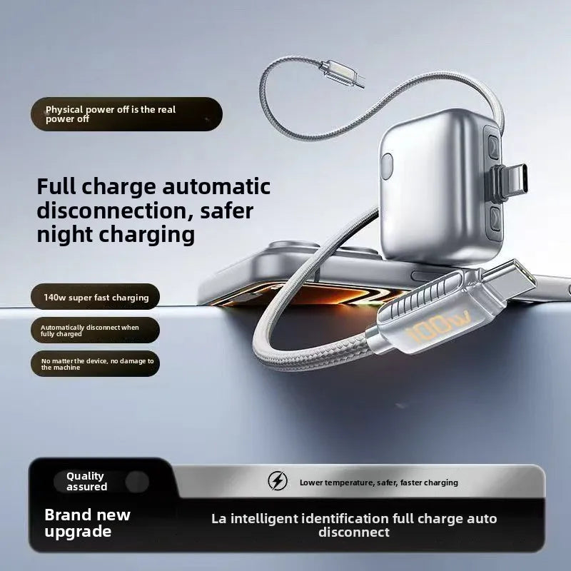 Cargador USB-C 140W de Carga Rápida con Desconexión Automática