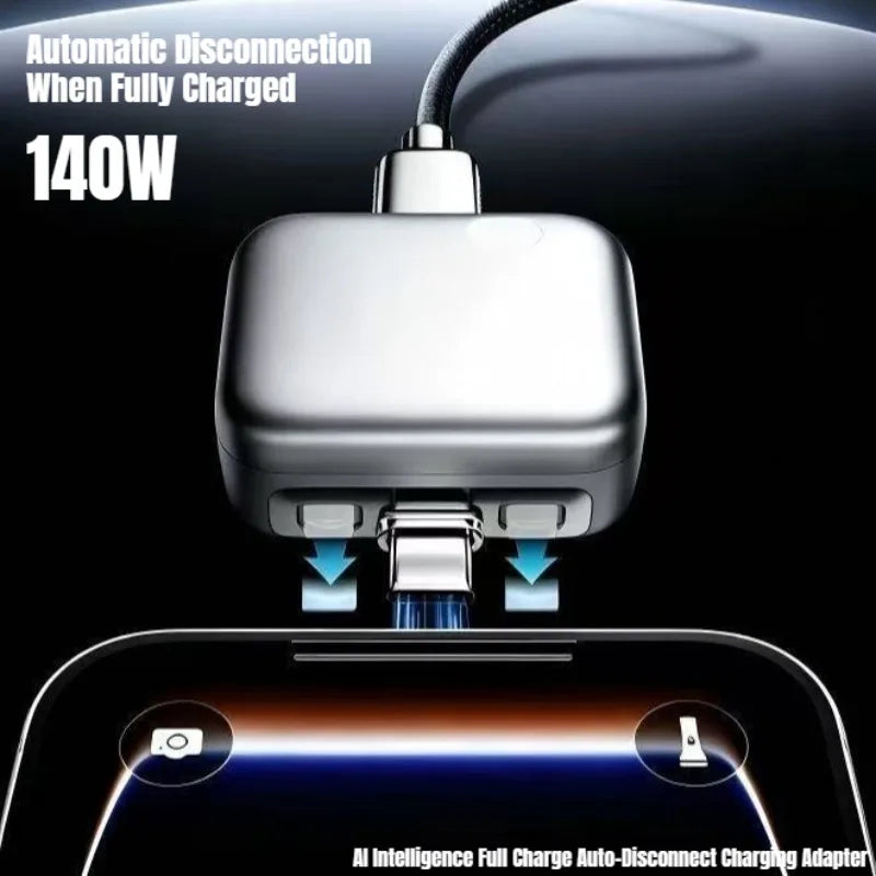 Cargador USB-C 140W de Carga Rápida con Desconexión Automática