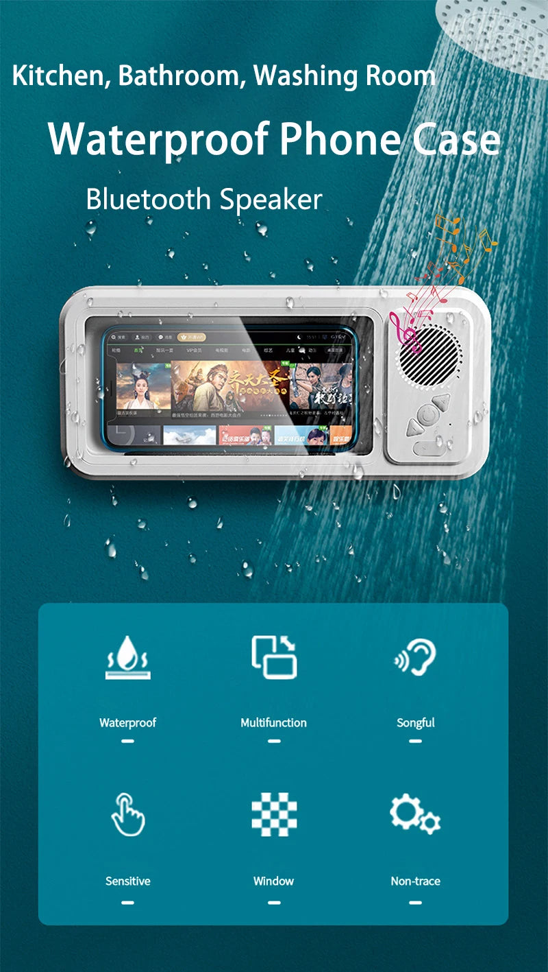 Funda Impermeable para Ducha con Altavoz Bluetooth