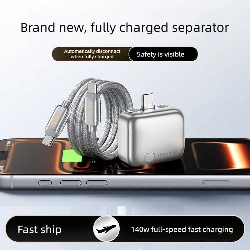 Cargador USB-C 140W de Carga Rápida con Desconexión Automática